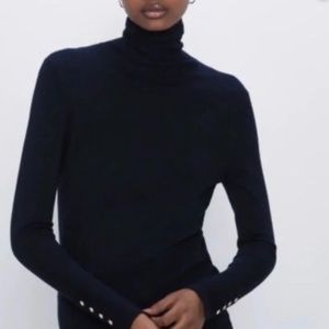 Zara Navy Turtleneck Sweater